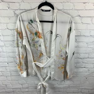 Zara Sheer Wrap Around Top